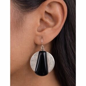 (NWT) THE SAK • Silver/Black Two-Toned Geometric Dangle Earrings